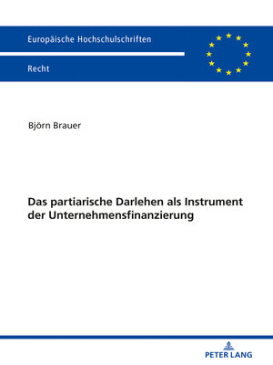 cover image of Das partiarische Darlehen als Instrument der Unternehmensfinanzierung